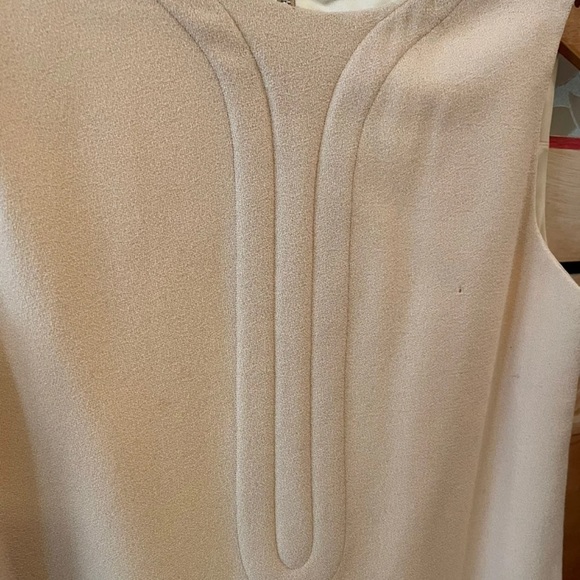 Vintage 1960s Pierre Cardin Space Age Geometric Print Beige Dress - Picture 7 of 11